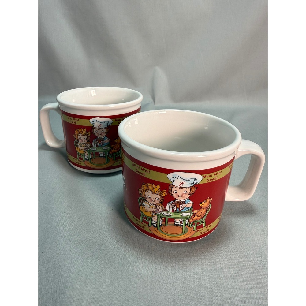 VTG Campbell Soup Mugs 1998 M'm! M'm! Good! Kids Sick Day Nostalgia Illustrated